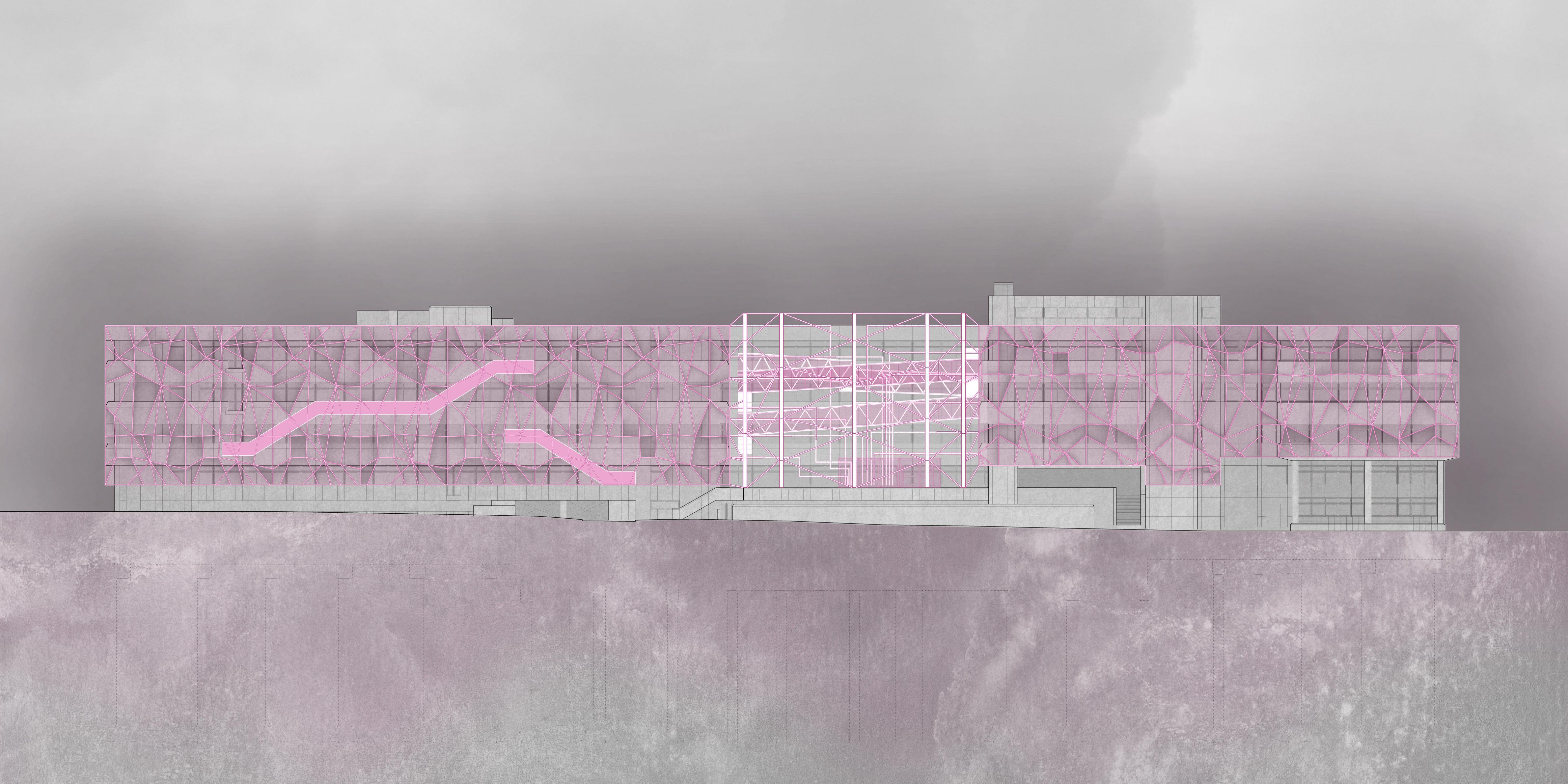 Street side facade elevation of The Omen
